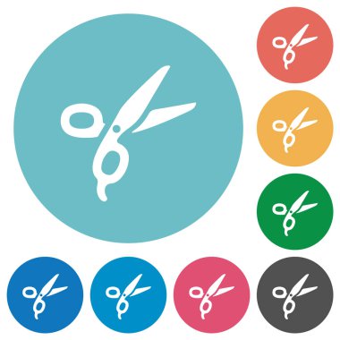 Berber makasları düz yuvarlak simgeler