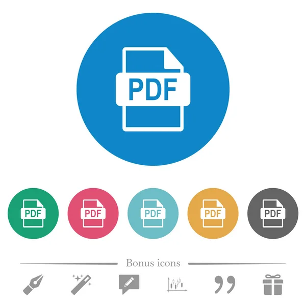 Formato de archivo PDF flat round icons — Vector de stock