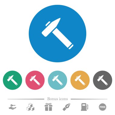 Eski çekiç düz yuvarlak simgeler