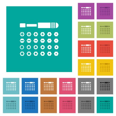 Tornavida bitleri kümesi kare çok renkli simgeler