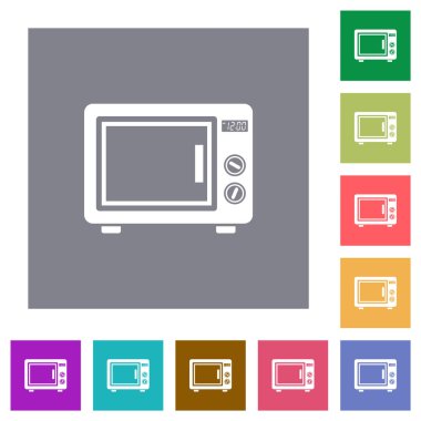 Mikrodalga fırın kare düz simgeler