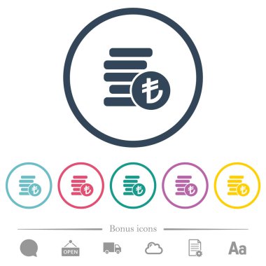 Türk Lirası yuvarlak hatlarda düz renk simgelerine para basıyor