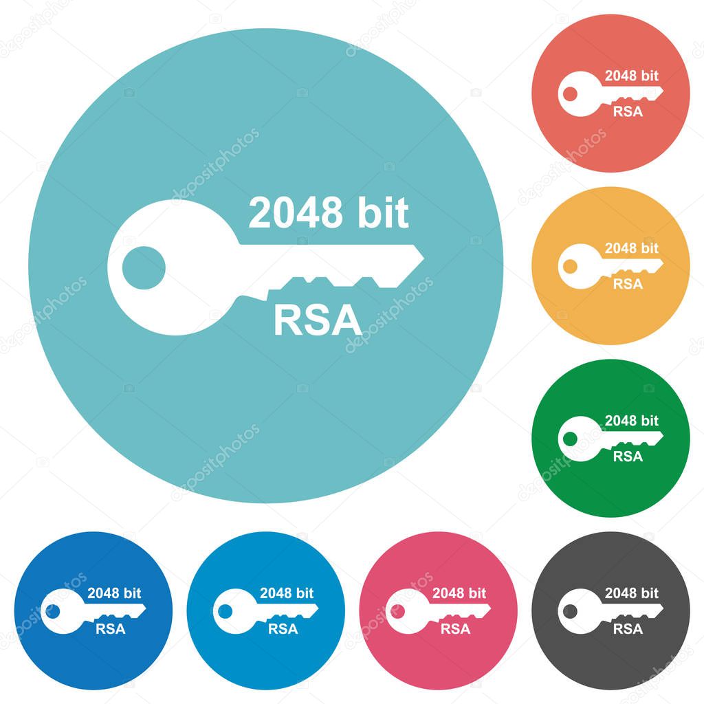 2048 bit rsa encryption flat round icons