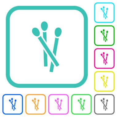 Canlı renkli düz simgelerle eşleşir