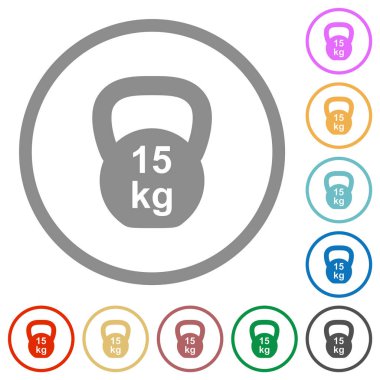Kettlebel 15 Kg düz simge çizgileri ile