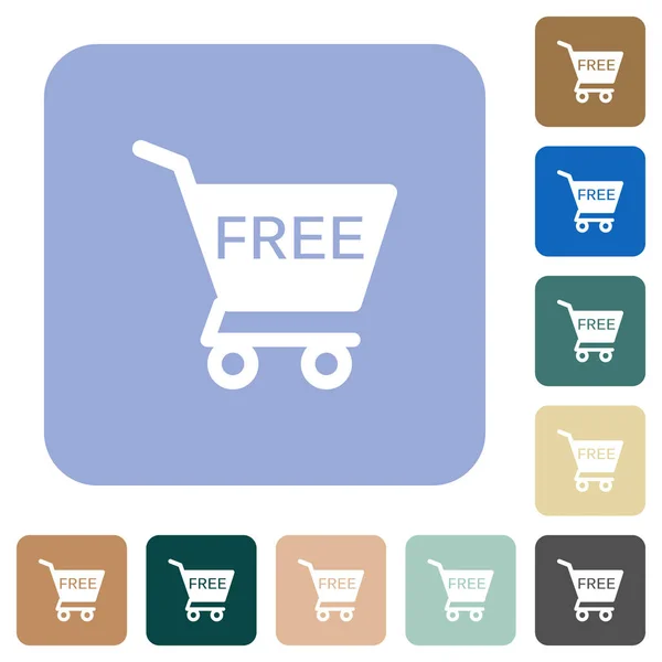 Free shopping cart rounded square flat icons — Stock Vector