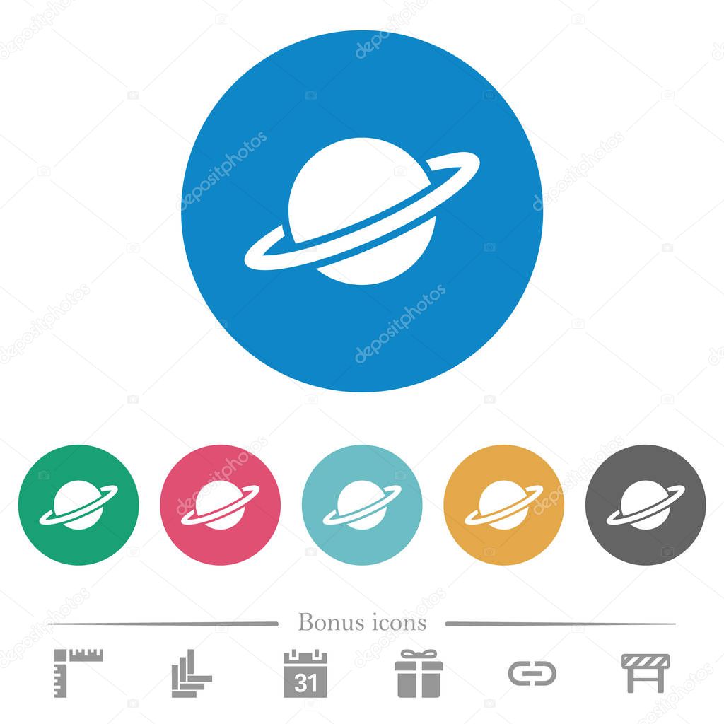Planet flat round icons
