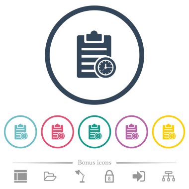 Yuvarlak hatlarda zamanlayıcı düz renk simgeleri