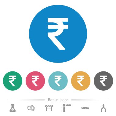 Hint rupisi düz yuvarlak simgeler işareti