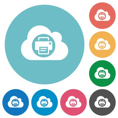 Bulut yazdırma düz yuvarlak simgeler