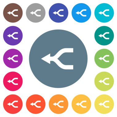 Sol düz beyaz simgeleri yuvarlak renk arkaplanında birleştir