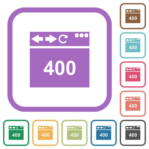 Böngésző 400 Rossz Kérjen egyszerű ikonokat — Stock Vector