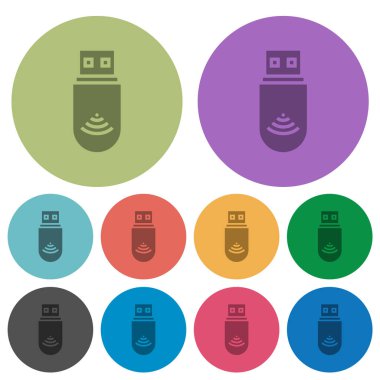 Usb wifi dongle renk koyu düz simgeler