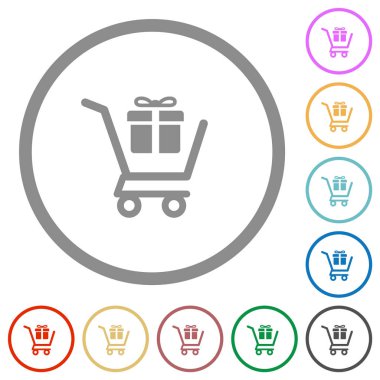 Dış hatları olan hediye alışverişi simgeleri