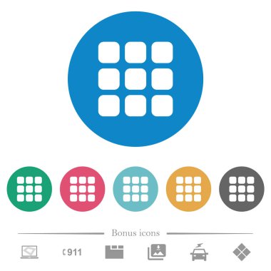 Küçük küçük resim görünüm kipi düz yuvarlak simgeler