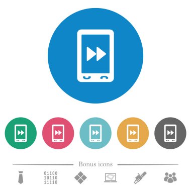 Mobil ortam düz yuvarlak simgeleri ileri alır