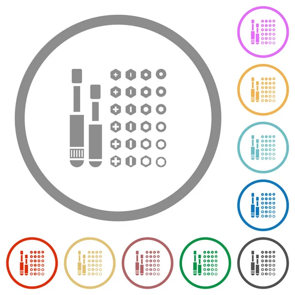 Sada neplochých ikon šroubováku s obrysem — Stockový vektor