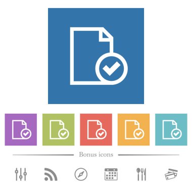 Kare arkaplanda kabul edilen düz beyaz simgeler