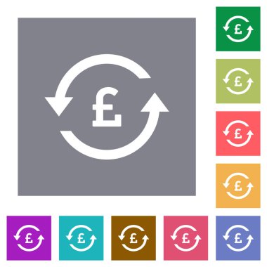 Basit renk kare arkaplan üzerinde düz ikonlar geri ödeme