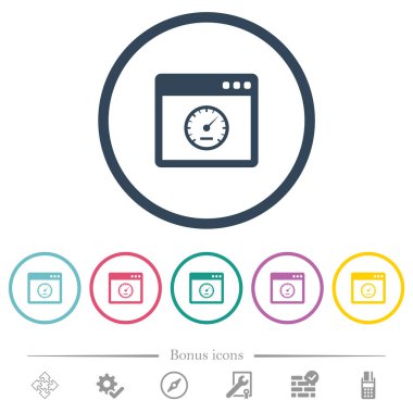 Uygulama hızı düz renk simgeleri yuvarlak hatlarda. 6 bonus simgesi dahil.