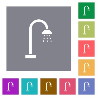 Basit renk kare arkaplanlarında düz simgeler