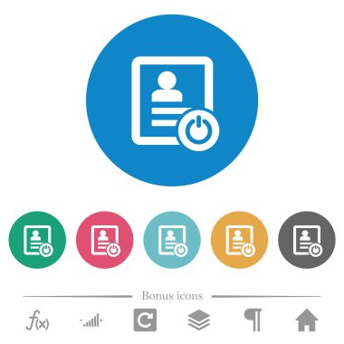 Kişi listesinden yuvarlak renk arkaplanındaki düz beyaz simgelerden çık. 6 bonus simgesi dahil.