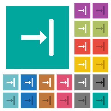 Sade kare arkaplanda çok renkli düz simgelere hizala. Uçan veya etkin efektler için beyaz ve koyu simge varyasyonları.