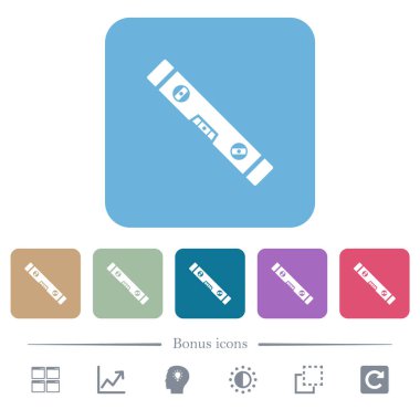 Renkli yuvarlak kare arkaplanlı beyaz düz ruh simgeleri. 6 bonus simgesi dahil