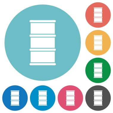 Yuvarlak renkli arkaplanda düz beyaz simgeler