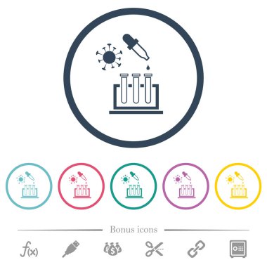 Kapsamlı araştırma düz renk simgeleri yuvarlak hatlarda. 6 bonus simgesi dahil.
