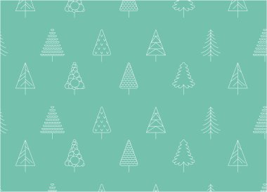 Orman ağaçları desen. Hat illüstrasyon ağaçlarının. Yenilikçi ve basit modern tarzı.