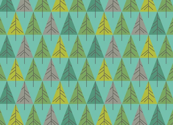 숲 나무 패턴입니다. 나무의 그림을 선. Hipster 고 단순한 현대적인 스타일. — 스톡 벡터