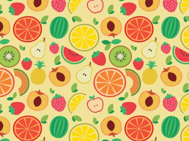 Meyve seamless modeli. Düz vektör çizimler