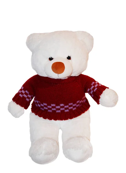 하얀 배경에 고립된 장난감 장난감 곰 — 스톡 사진