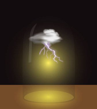 Bir fırtına bulutu bir cam kubbe altında