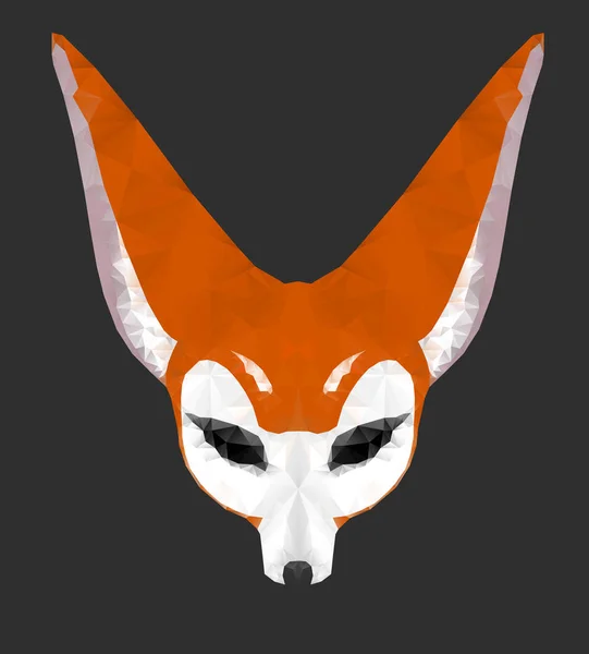 Alacsony-sokszög vörös róka fej logó stíluselem üzleti vizuális — Stock Vector