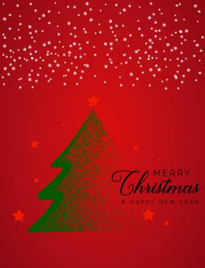 Yılbaşı ağacı yıldız tarafından çevrili yeşil daireler yaptı. Vektör Il