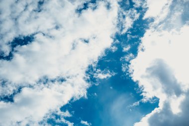 mavi gökyüzü bulutlar closeup ile. Güzel bakcground