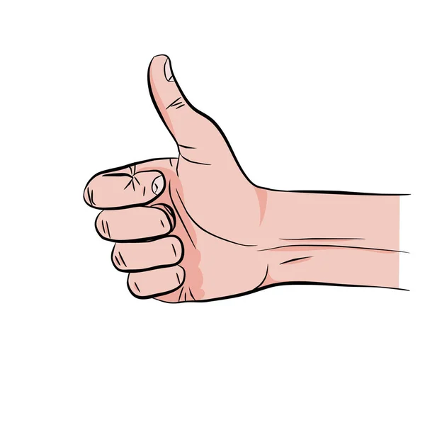 Human hand giving ok thumbs up — Stock Vector