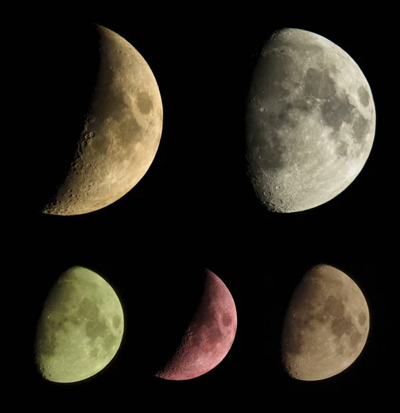 Phases de lune la nuit — Photo