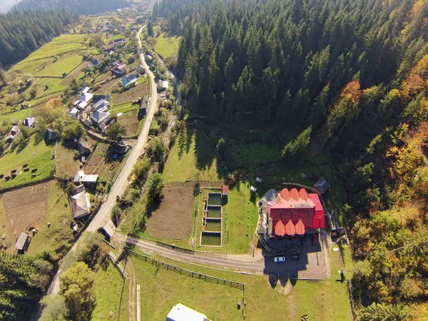 Luftaufnahme des Dorfes — Stockfoto