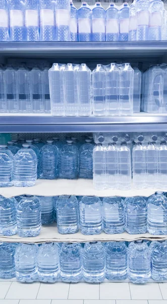 water bottles in shop