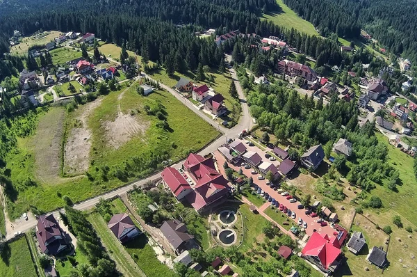 Aerial view of village from drone — Stock Photo, Image