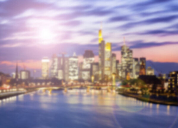 Frankfurt am Main city, abstract blurred image