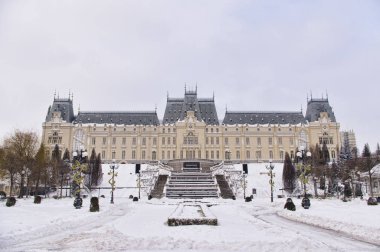 front view of Palace of Culture in Iasi city clipart