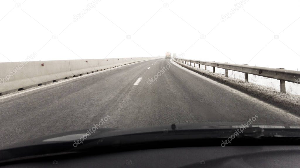 car driving on highway road
