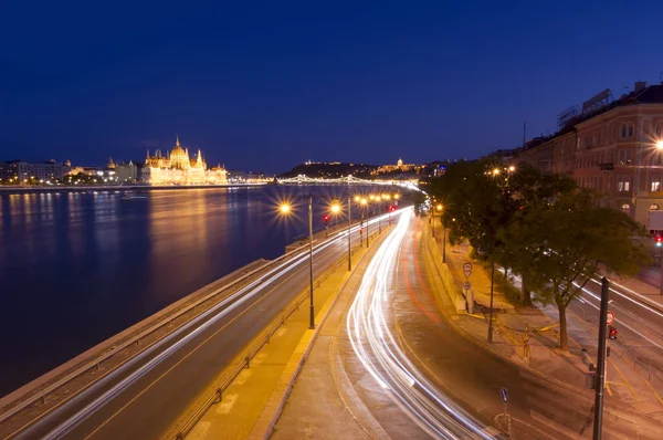 Budapest stad på natten — Stockfoto