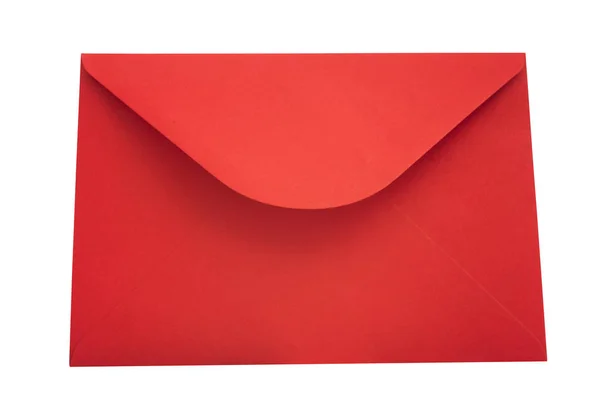 Red envelope isolated on white — Stock Photo, Image