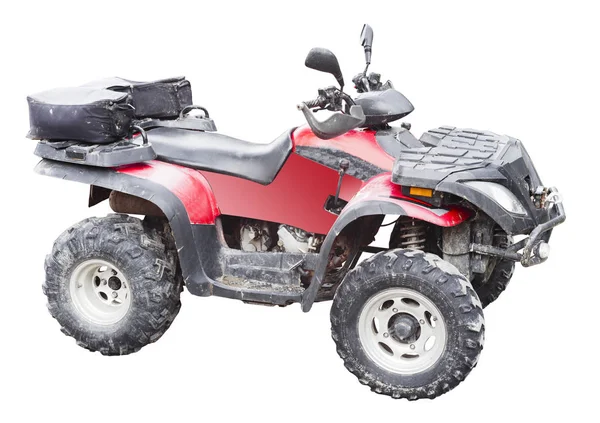 Rotes ATV Quad isoliert auf weiss — Stockfoto
