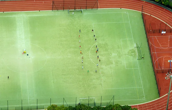 Вид футбольного стадиона с воздуха — стоковое фото